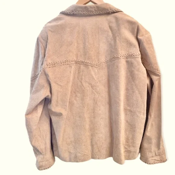 Preston & York Lg Genuine Suede Western/ Rockabilly Jacket Blazer Tan Whipstitch - Picture 2 of 14